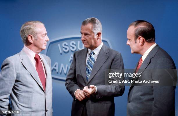 Leonard K. Smith, Spiro Agnew, Bob Clark on Disney General Entertainment Content via Getty Images's 'Issues and Answers' program.