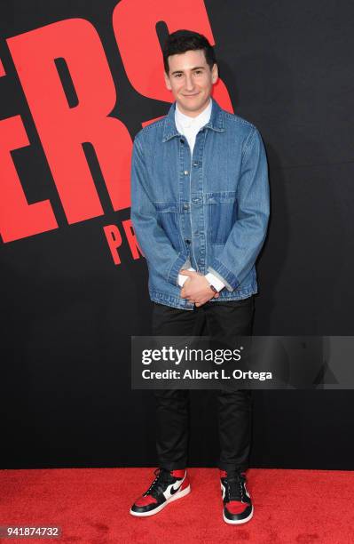 Actor Sam Lerner arrives for the Premiere Of Universal Pictures' "Blockers" held at Regency Village Theatre on April 3, 2018 in Westwood, California.