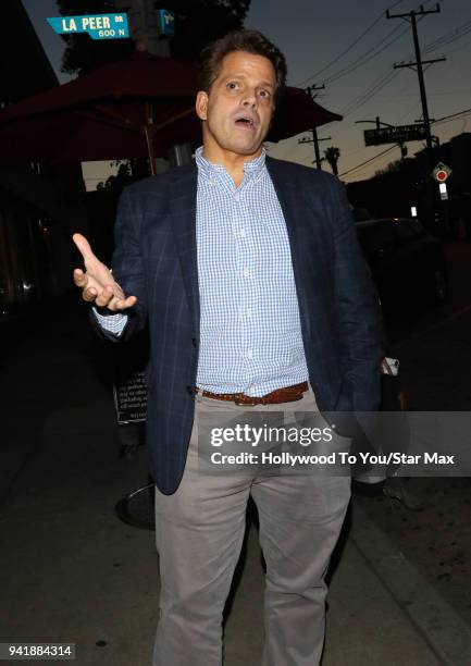 Anthony Scaramucci is seen on April 3, 2018 in Los Angeles, California.