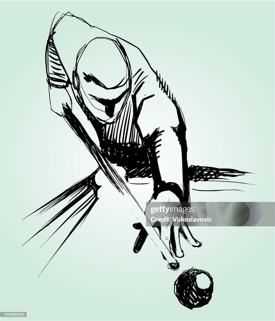 Billiards Player Sketch High-Res Vector Graphic - Getty Images