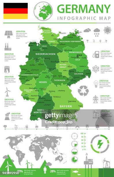 map of germany - infographic vector - stuttgart stock illustrations