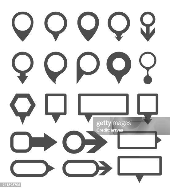 map pointers - sharp angle stock illustrations