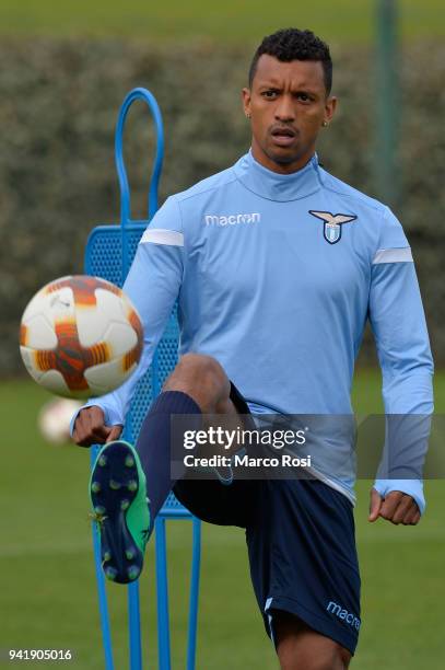 Luis Nani of SS Lazio during the SS Lazio training session on April 4, 2018 in Rome, Italy.