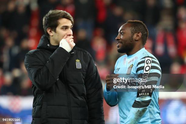 Liege , Belgium / Standard de Liege v Sporting Charleroi / "nValentin BAUME - Parfait MANDANDA"nFootball Jupiler Pro League 2017 - 2018 Play-Off 1...