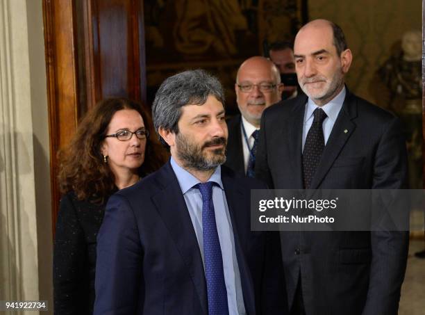 President of the Chamber of Deputies, On. Roberto Fico during consultations at the Quirinale, Quirinale Rome on april 04, 2018
