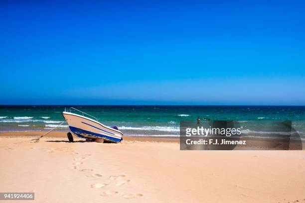 landscape of beach of bolonia, in tarifa - provincia de cádiz stock pictures, royalty-free photos & images