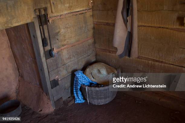 Recreated slave cabin is part of the official tour of President Thomas Jefferson's historical Monticello plantation, March 23 in Charlottesville,...