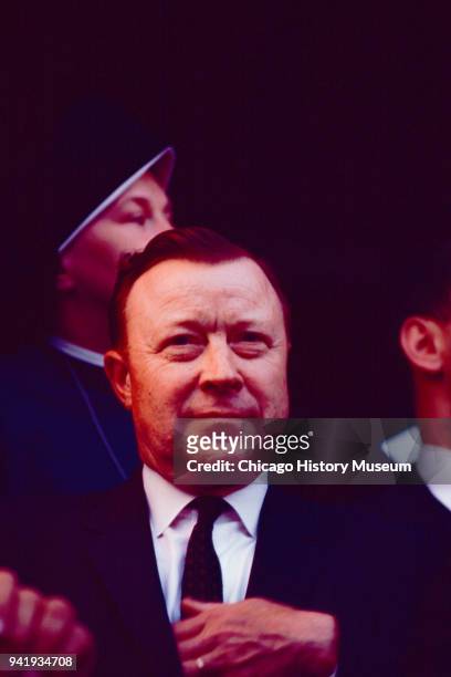 Close-up of American Civil Rights activist and United Automobile Workers union president Walter Reuther as he attends Dr Martin Luther King Jr's...