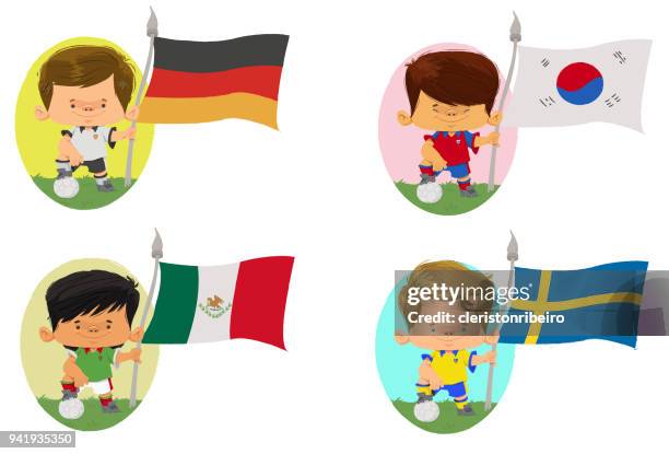 football countries - grupp f stock illustrations