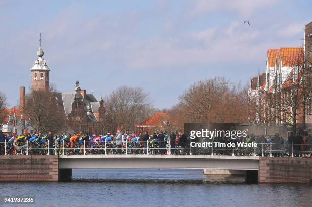 Middelburg City / Peloton / Church / Bridge / Landscape / during the 106th Scheldeprijs 2018 a 200,4km race from Terneuzen to Schoten on April 4,...