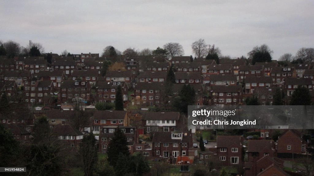 Houses in Hilly Townscape