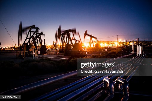 Oil pupjacks whiring at night