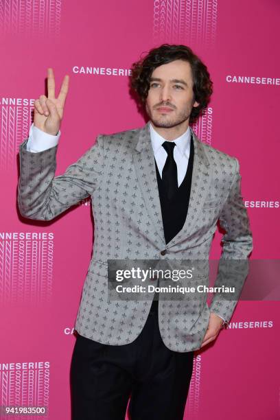 Alexander Vlahos from the "Versailles" tv show premiere attends opening ceremony the 1st Cannes Series Festival on April 4, 2018 in Cannes, France.