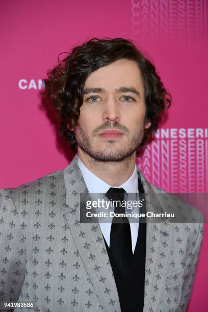 Alexander Vlahos from the "Versailles" tv show premiere attends opening ceremony the 1st Cannes Series Festival on April 4, 2018 in Cannes, France.