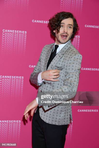 Alexander Vlahos from the "Versailles" tv show premiere attends opening ceremony the 1st Cannes Series Festival on April 4, 2018 in Cannes, France.