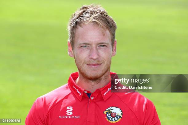 Tom Westley of Essex County Cricket Club poses in the club's One-Day kit during the Essex CCC Photocall at Cloudfm County Ground on April 4, 2018 in...