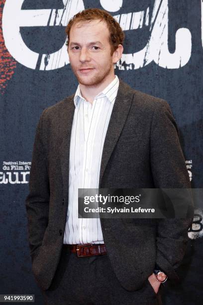 Sang Neuf" jury's member Malik Zidi attends opening ceremony photocall of 10th Beaune International Thriller Film Festival on April 4, 2018 in...