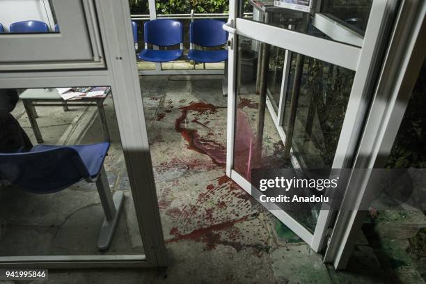 View of Turkish mission building after Turkey's Athens Consulate-General came under attack in Athens, Greece on April 04, 2018. Consul-General Oya...