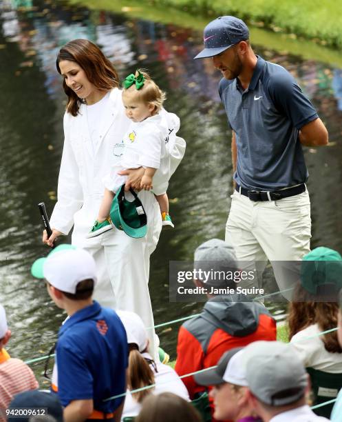 Kevin Chappell of the United States walks with his wife Elizabeth, and daughter Collins during the Par 3 Contest prior to the start of the 2018...
