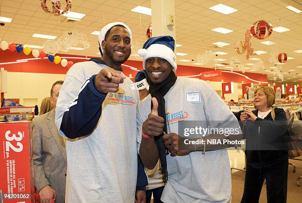 White and Jeff Green along with players and coaches from the Oklahoma City Thunder host a shopping spree for low-income families at the City Super...