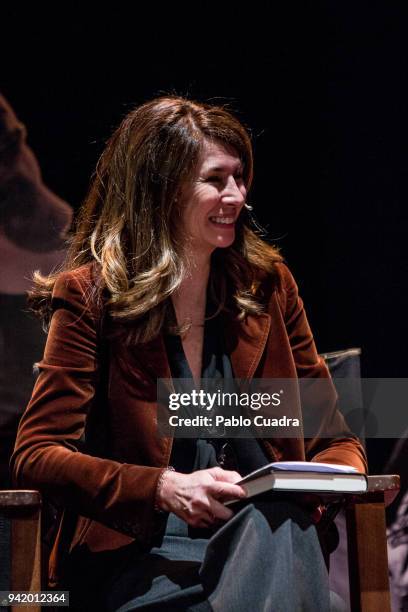 Ana Garcia-Sineriz interviews Javier Moro during the presentation of his book 'Mi Pecado' on April 4, 2018 in Madrid, Spain.