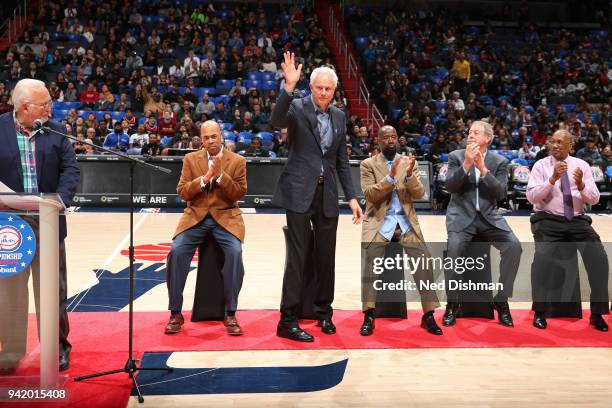 Mitch Kupchak is being honored as the Washington Wizards celebrate the 40th Anniversary of the 1978 Bullets championship team at halftime of the game...