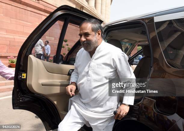Congress Rajya Sabha MP Anand Sharma during the Parliament Budget Session on April 4, 2018 in New Delhi, India. Both the houses of Parliament today...