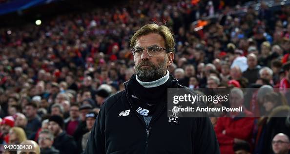 Liverpool v Manchester City - UEFA Champions League Quarter Final Leg One Liverpool v Manchester City - UEFA Champions League Quarter Final Leg One