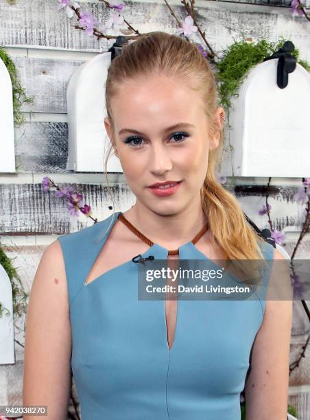 Actress Danika Yarosh visits Hallmark's "Home & Family" at Universal Studios Hollywood on April 4, 2018 in Universal City, California.