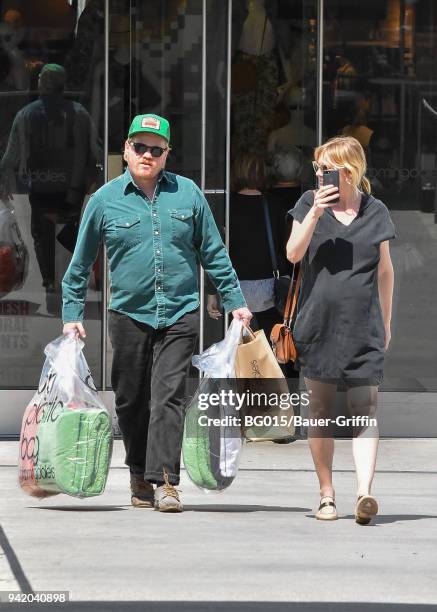 Kirsten Dunst and her husband, Jesse Plemons are seen on April 04, 2018 in Los Angeles, California.