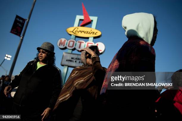 People leave after an event at the Lorraine Motel following commemorations marking the 50th anniversary of the assassination of Martin Luther King...