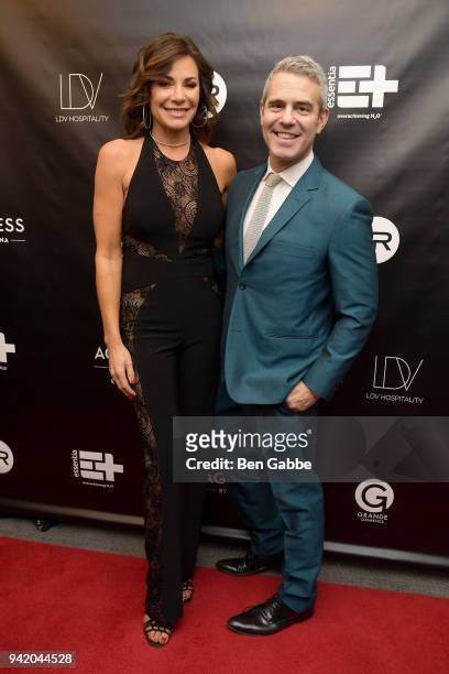 Personality LuAnn de Lesseps and Andy Cohen attend The Real Housewives of New York Season 10 Premiere & Viewing Party at The Seville on April 4, 2018...