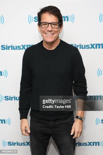 Anson Williams visits the SiriusXM Studios on April 4, 2018 in New York City.