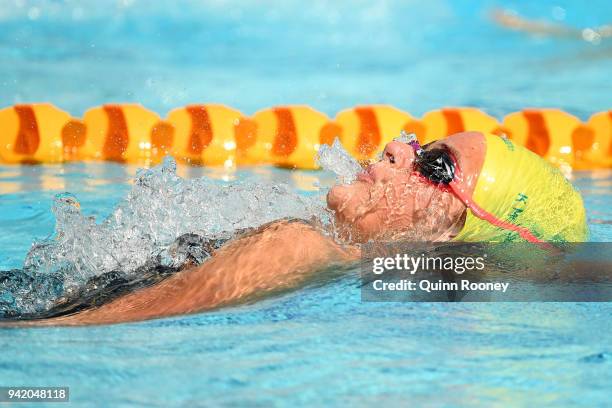 Kaylee Mckeown of Australia competes during the Women's 400m Individual Medley Heat 2 on day one of the Gold Coast 2018 Commonwealth Games at Optus...