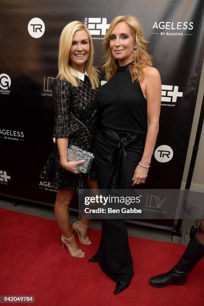 Personalities Tinsley Mortimer and Sonja Morgan attend The Real Housewives of New York Season 10 Premiere & Viewing Party at The Seville on April 4,...