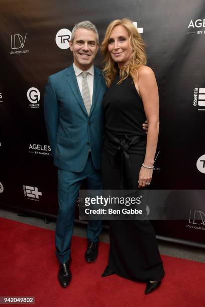 Host Andy Cohen and TV personality Sonja Morgan attend The Real Housewives of New York Season 10 Premiere & Viewing Party at The Seville on April 4,...