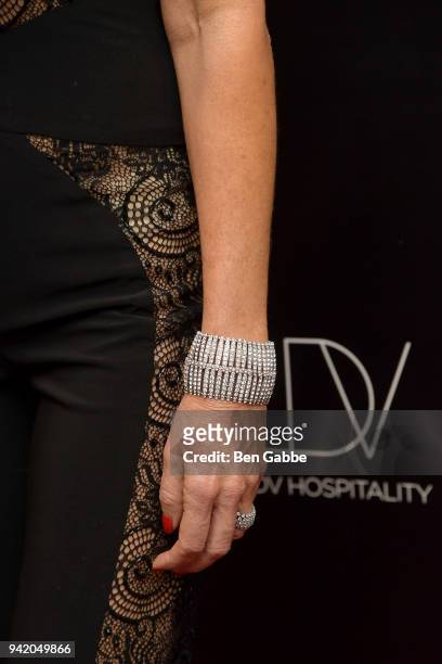 Personality LuAnn de Lesseps, jewelry detail at The Real Housewives of New York Season 10 Premiere & Viewing Party at The Seville on April 4, 2018 in...