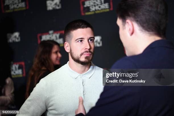 Television personality Vinny Guadagnino attends MTV's "Jersey Shore Family Vacation" New York premiere party at PHD at the Dream Downtown on April 4,...