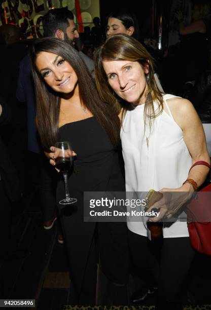 Television personality Deena Cortese and guest attend MTV's "Jersey Shore Family Vacation" New York premiere party at PHD at the Dream Downtown on...