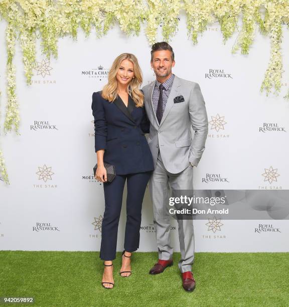 Anna Heinrich and Tim Robards attend The Star Doncaster Mile Luncheon at The Star on April 5, 2018 in Sydney, Australia.