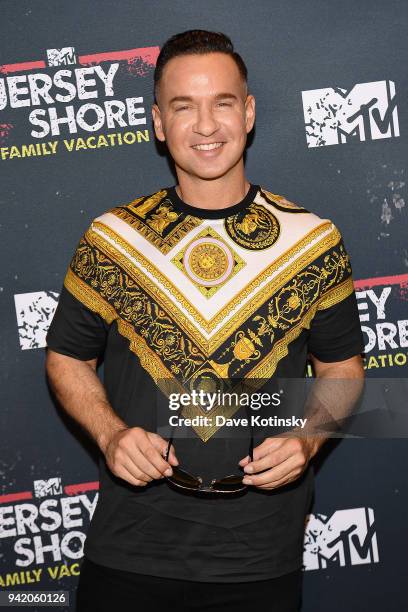 Television personality Mike 'The Situation' Sorrentino attends MTV's "Jersey Shore Family Vacation" New York premiere party at PHD at the Dream...