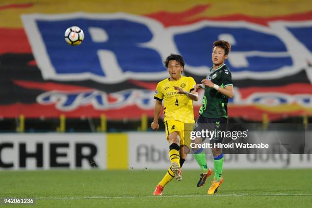 Shinnosuke Nakatani of Kashiwa Reysol in action during the AFC Champions League Group E match between Kashiwa Reysol and Jeonbuk Hyundai Motors at...