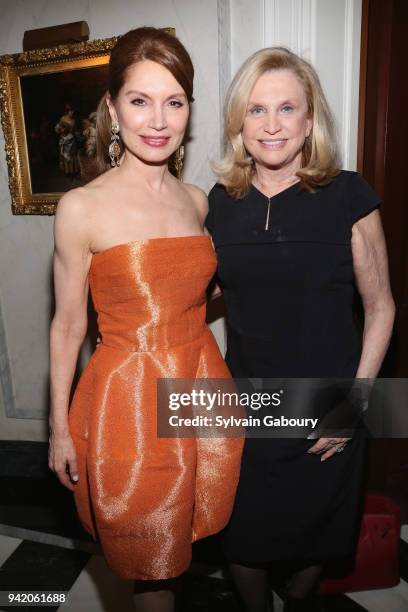 Jean Shafiroff and Carolyn Maloney attend Martin and Jean Shafiroff Host Cocktails for Surgeons of Hope at Private Residence on April 4, 2018 in New...