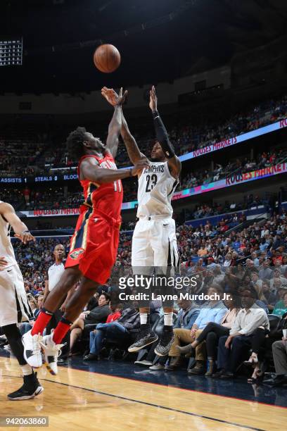 Ben McLemore of the Memphis Grizzlies shoots the ball against the New Orleans Pelicans on April 4, 2018 at Smoothie King Center in New Orleans,...