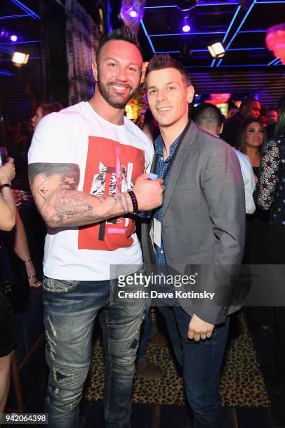 Roger Mathews and Vice President, Entertainment & Corporate Communications, Michael Fabiani attend MTV's "Jersey Shore Family Vacation" New York...