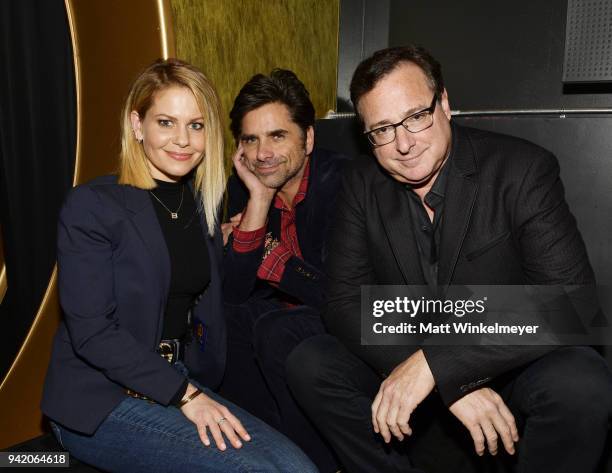 Candace Cameron-Bure, John Stamos, and Bob Saget attend the 18th Annual International Beverly Hills Film Festival Opening Night Gala Premiere of...