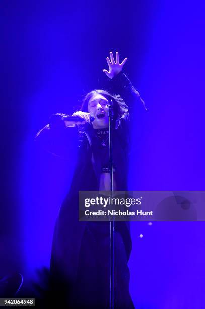 Lorde performs at Melodrama World Tour at Barclays Center on April 4, 2018 in New York City.