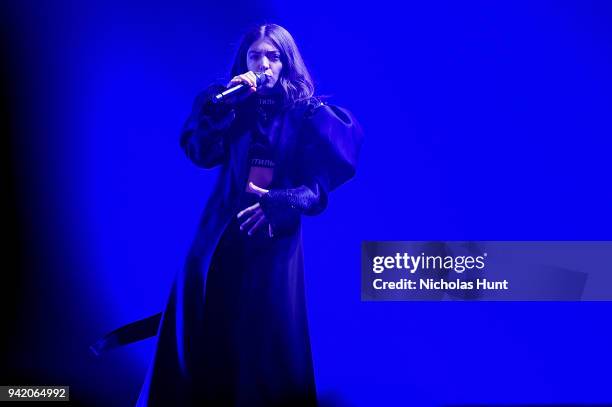 Lorde performs at Melodrama World Tour at Barclays Center on April 4, 2018 in New York City.