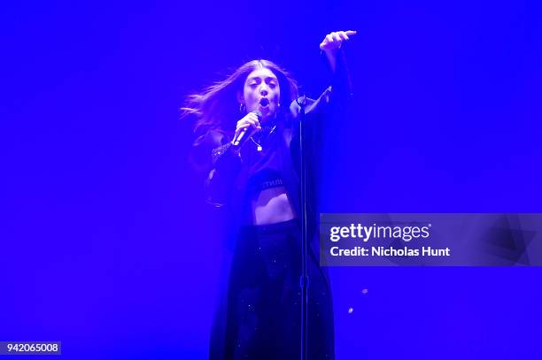 Lorde performs at Melodrama World Tour at Barclays Center on April 4, 2018 in New York City.