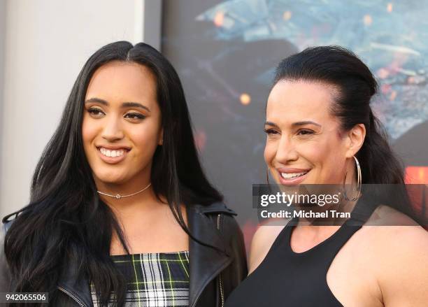 Simone Alexandra Johnson and Dany Garcia arrive to the Los Angeles premiere of Warner Bros. Pictures' "Rampage" held at Microsoft Theater on April 4,...